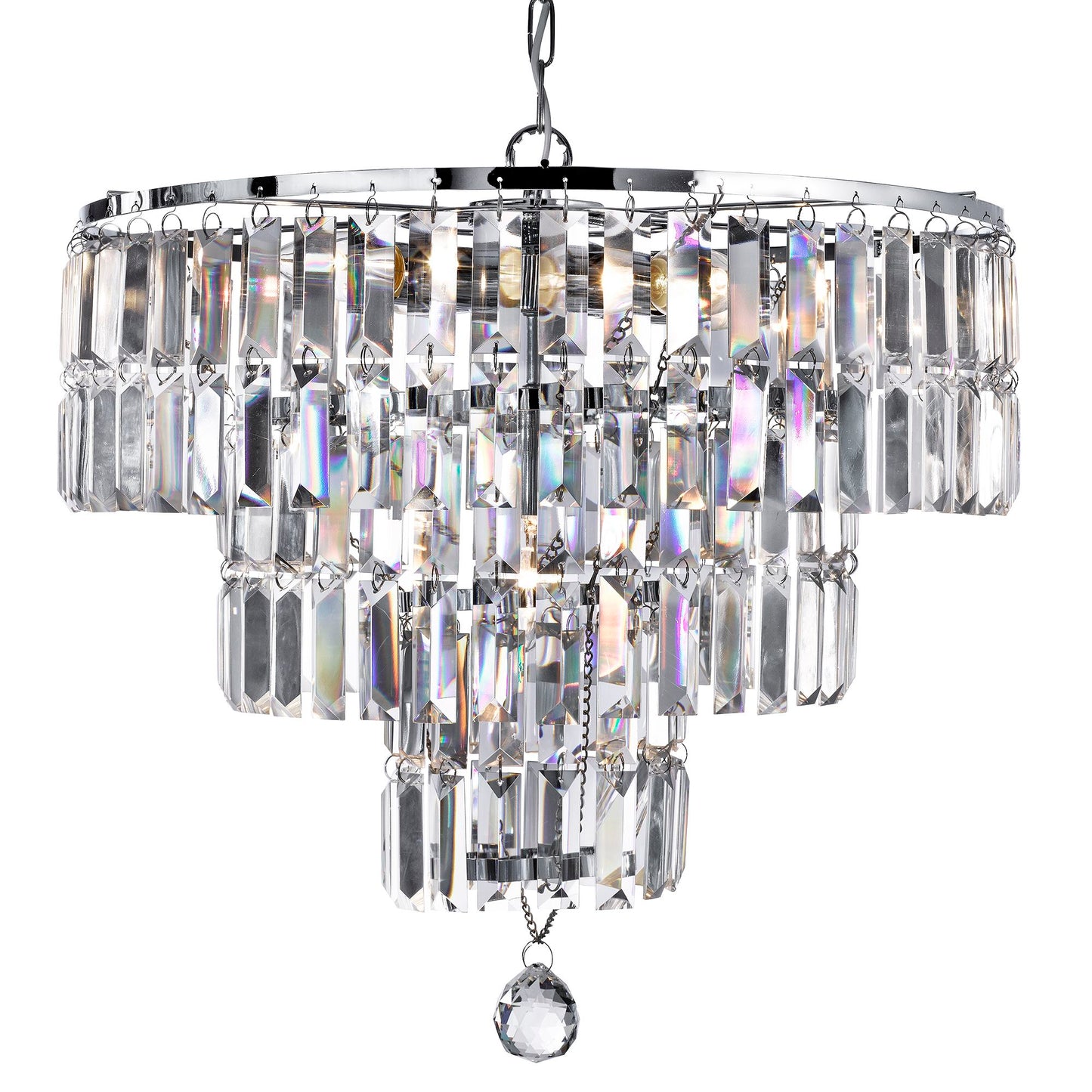Empire 5 Light Chrome and Crystal Chandelier