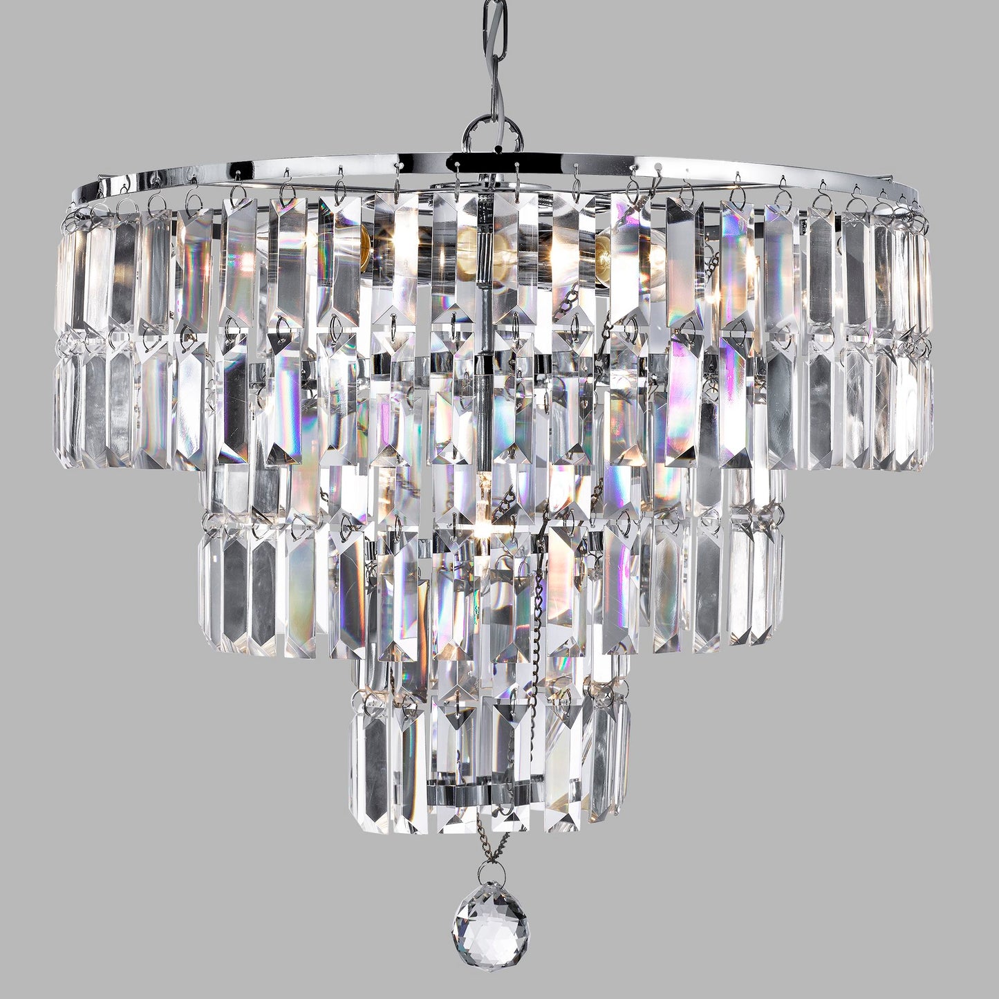 Empire 5 Light Chrome and Crystal Chandelier