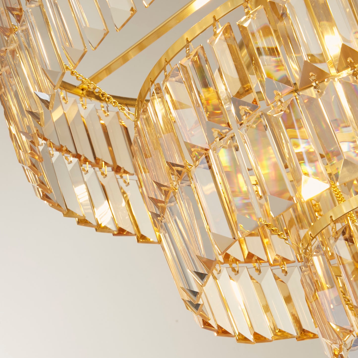 Empire 5 Light Pendant - Satin Brass & Champagne Glass