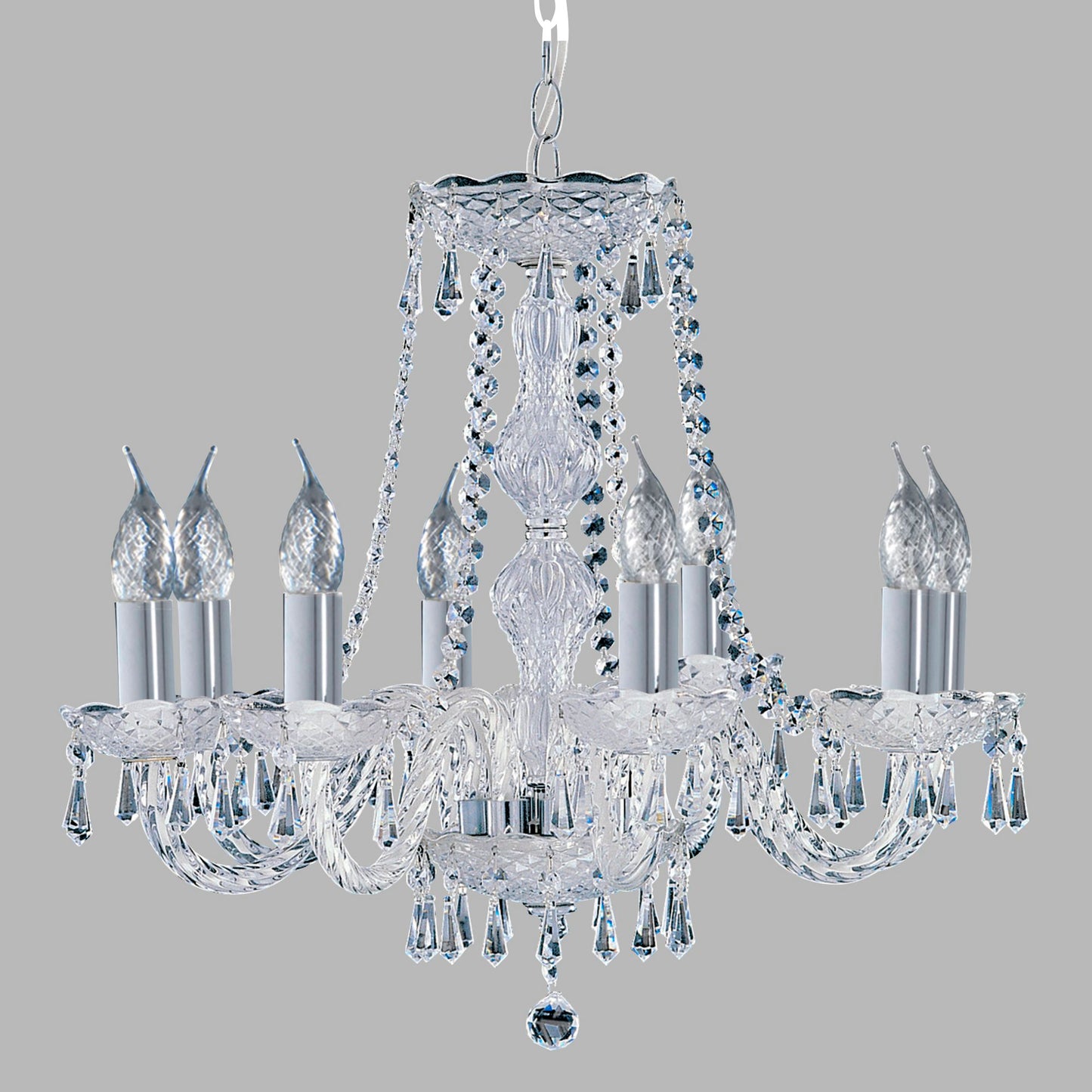 Hale 8 Light Chrome & Clear Crystal Chandelier