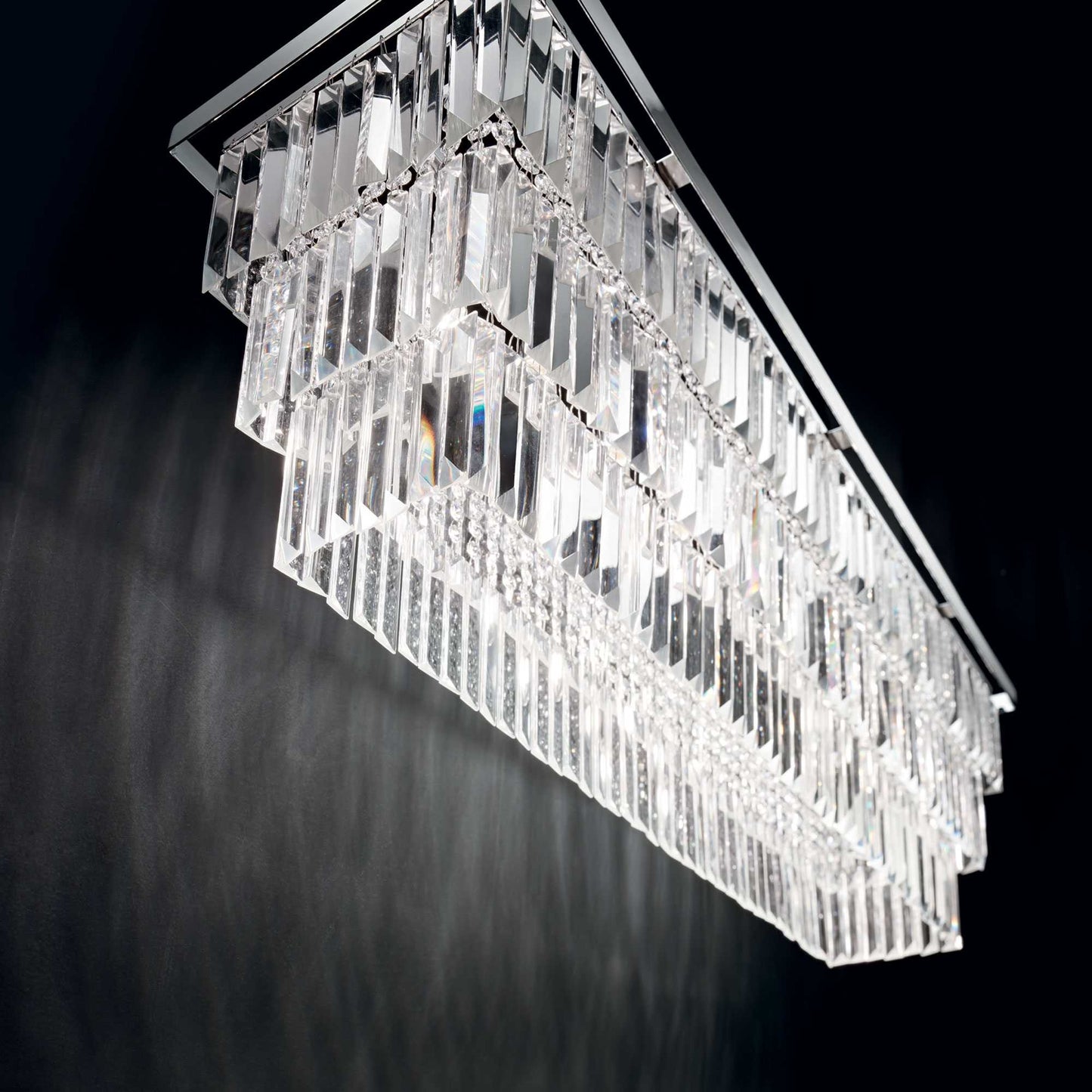 Martinez Sp8 Rectangular Crystal Dining Table Chandelier