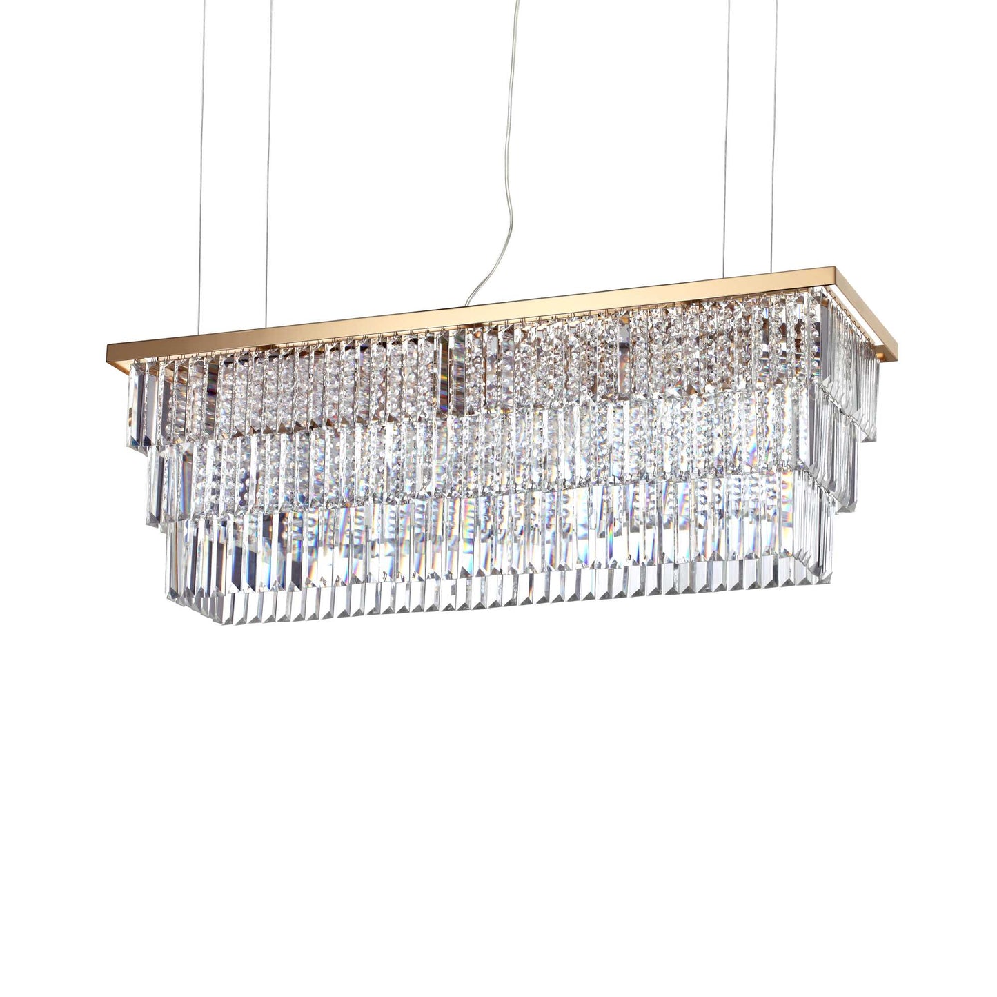 Martinez Sp8 Rectangular Crystal Dining Table Chandelier