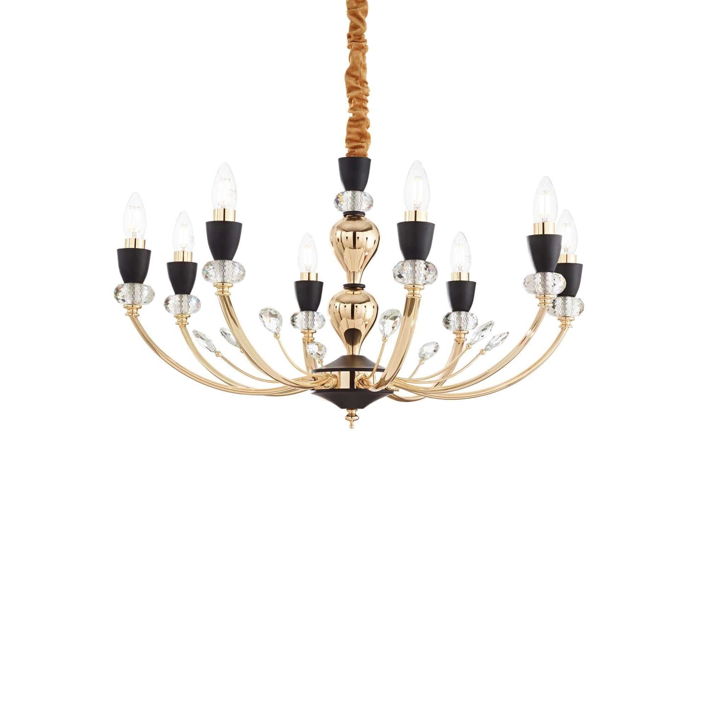 Vanity Sp8, Black and Gold Chandelier