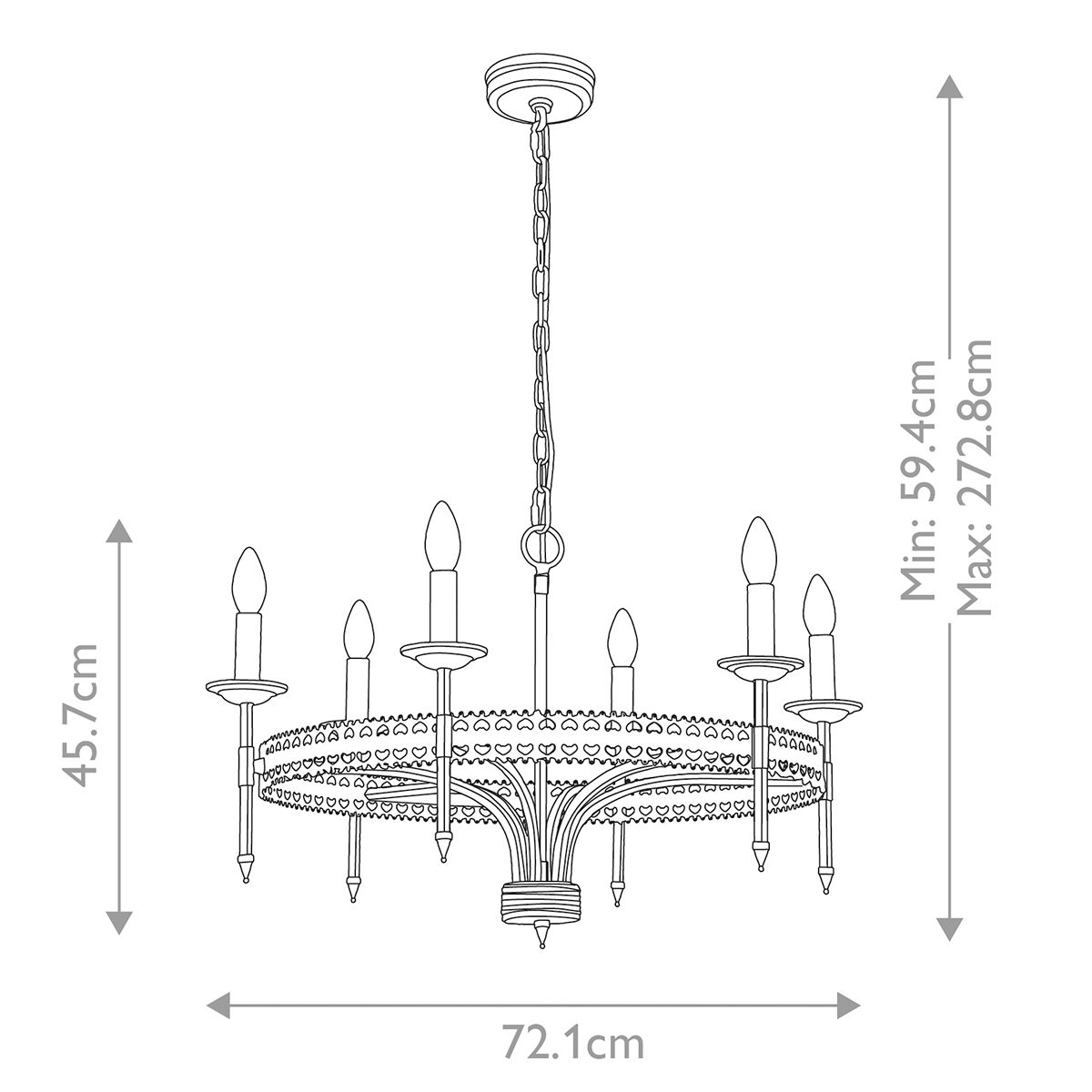 Crown 6 Light English Chandelier