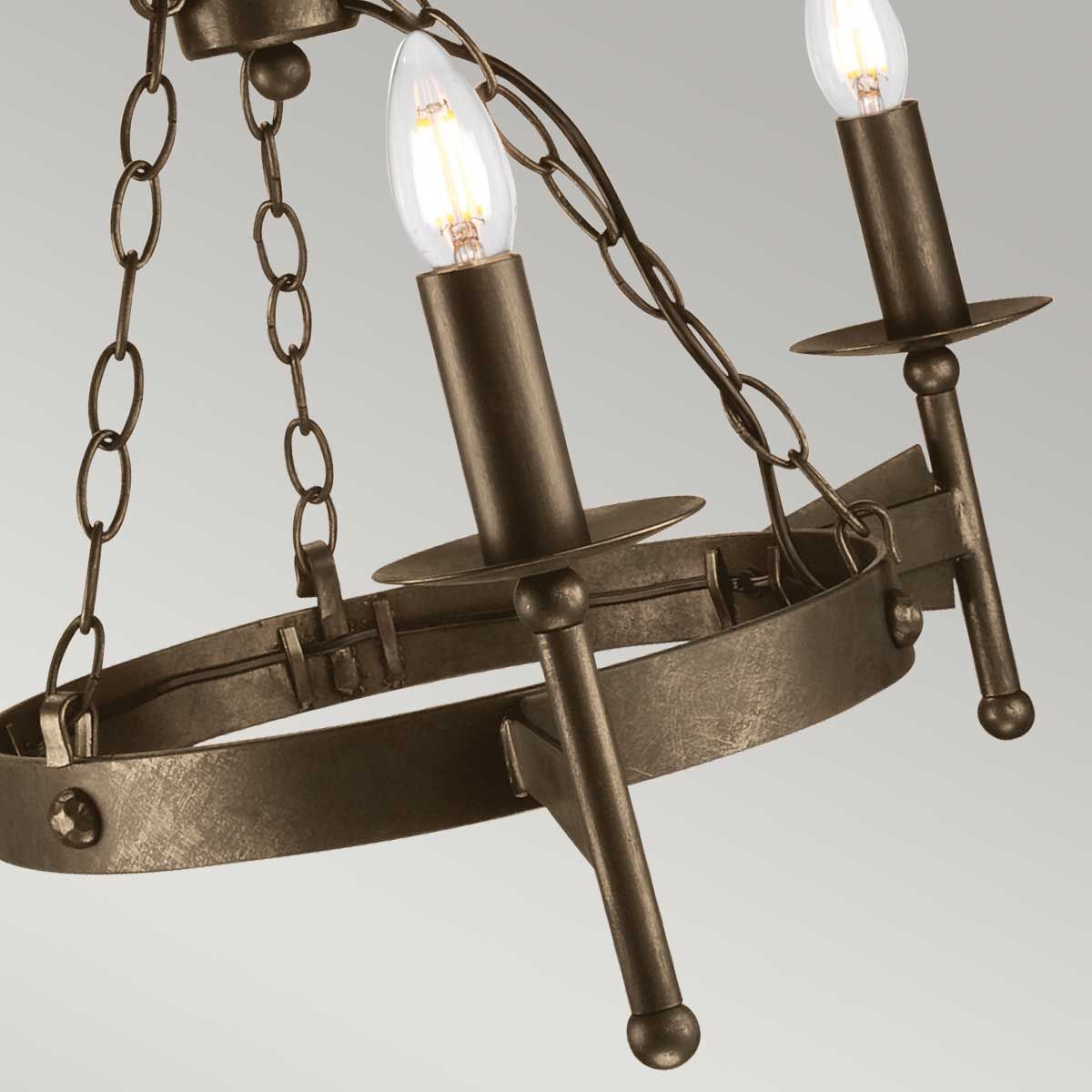 Cromwell 3 Light Bronze Candle Chandelier
