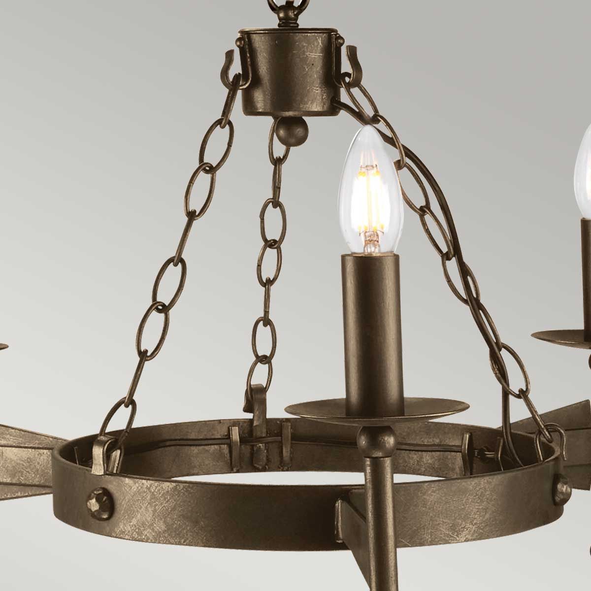 Cromwell 3 Light Bronze Candle Chandelier