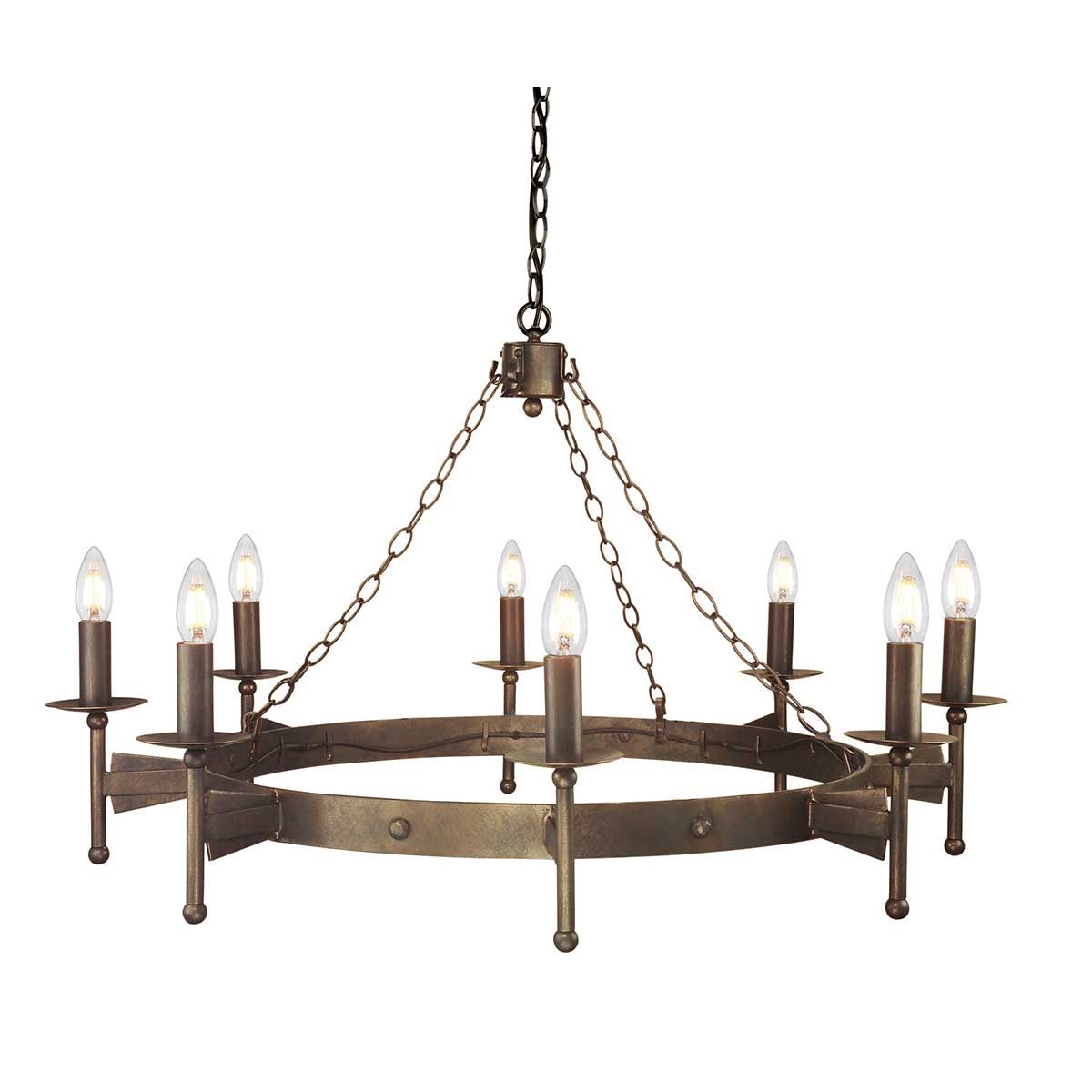 Cromwell 8 Light Bronze Candle Chandelier