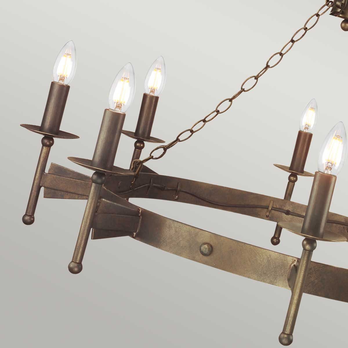 Cromwell 8 Light Bronze Candle Chandelier