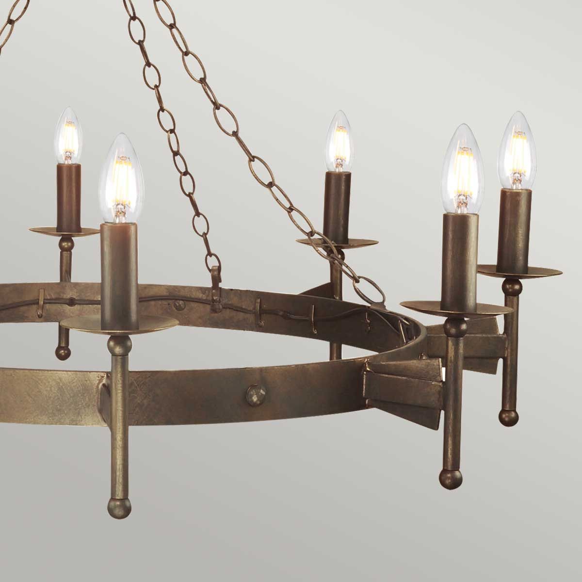 Cromwell 8 Light Bronze Candle Chandelier