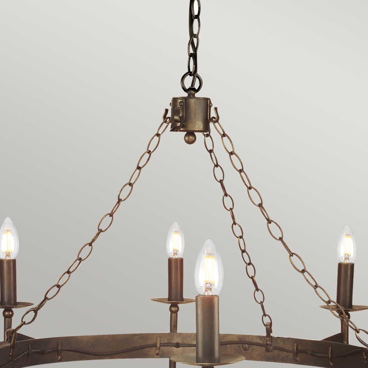 Cromwell 8 Light Bronze Candle Chandelier