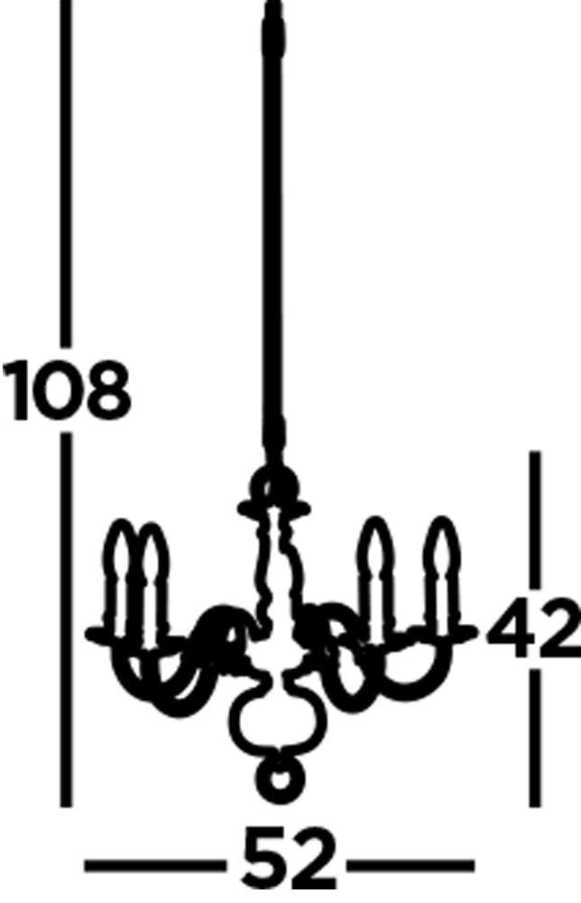 Flemish 5Lt Pendant - Solid Brass Metal