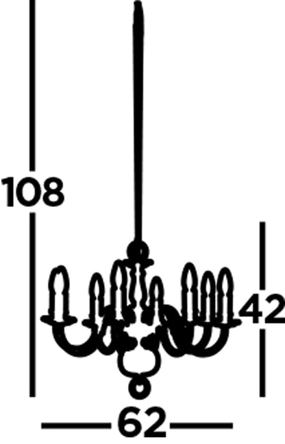 Flemish 8 Light Antique Brass Candle Lamp Pendant
