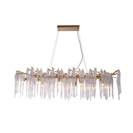 Heritage 10Lt Diner Bar Pendant, Gold and Glass