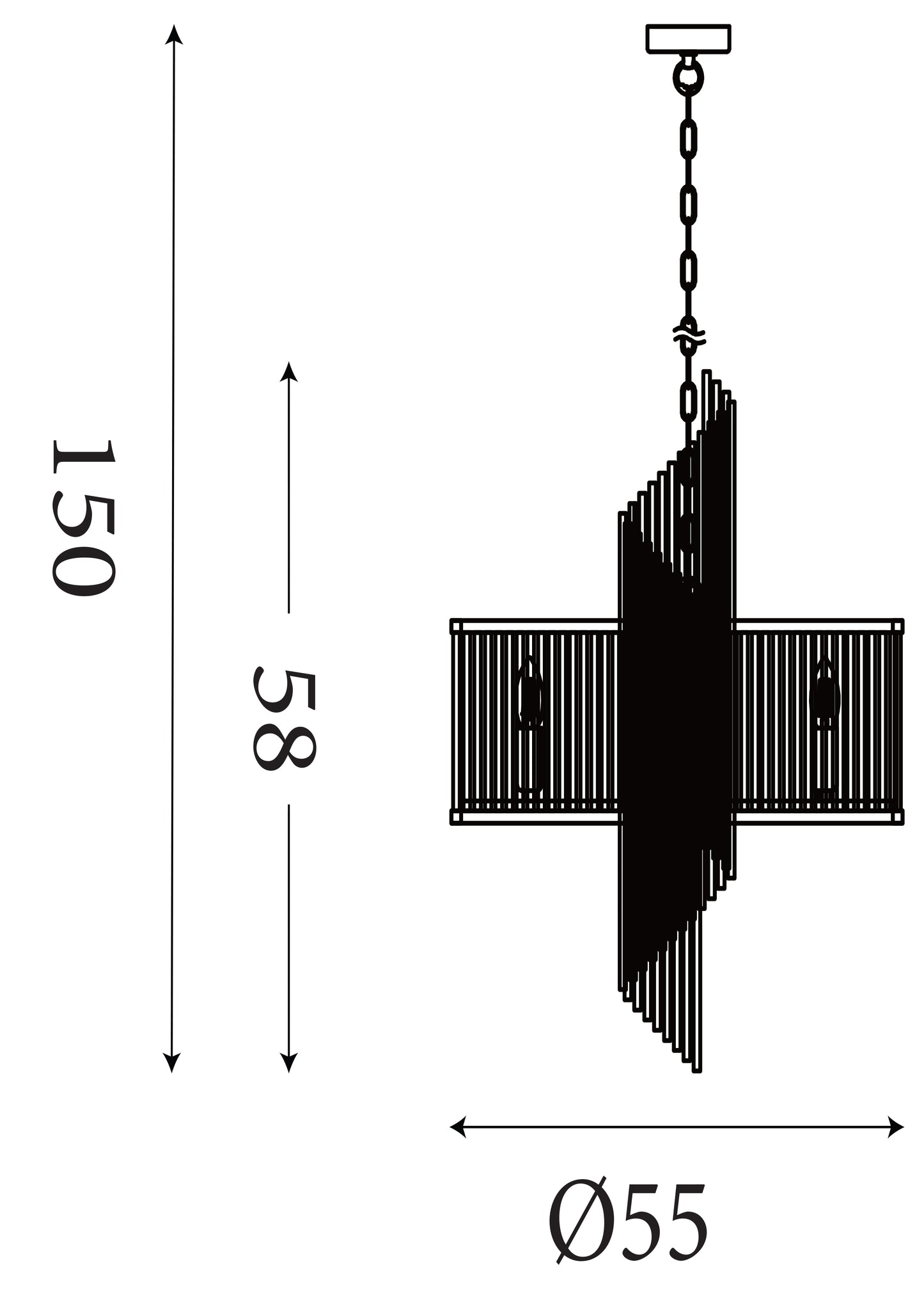 Lara Gold Metal and Glass 6 Light Pendant Lamp