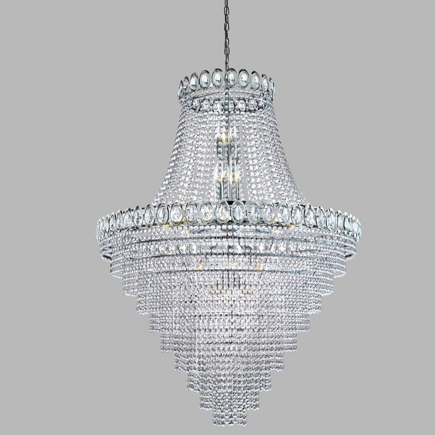 Louis Phillipe 28 Light Large Crystal Chandelier - Chrome
