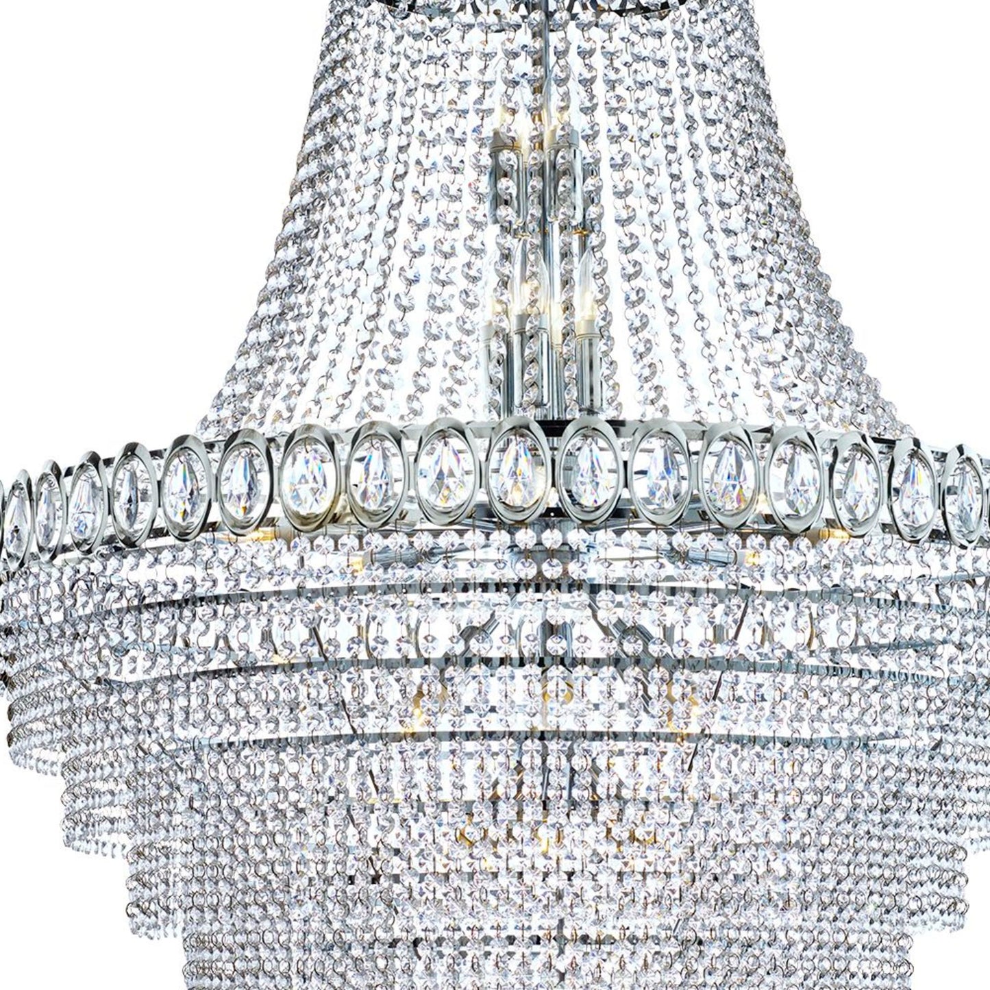 Louis Phillipe 28 Light Large Crystal Chandelier - Chrome