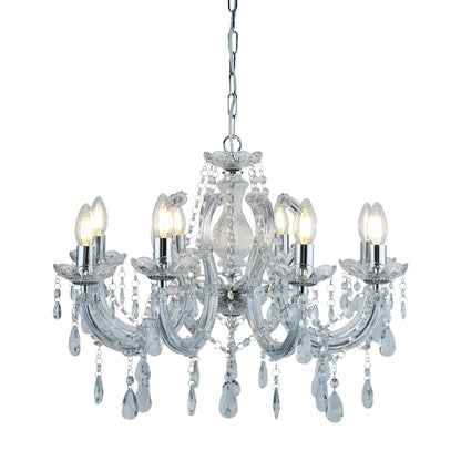 Marie Therese 8 Light Pendant - Chrome and Clear Crystal