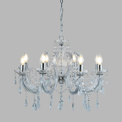 Marie Therese 8 Light Pendant - Chrome and Clear Crystal