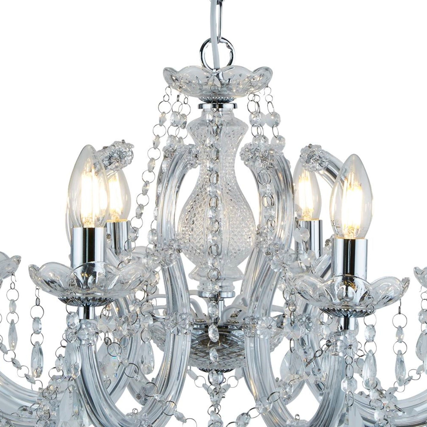 Marie Therese 8 Light Pendant - Chrome and Clear Crystal