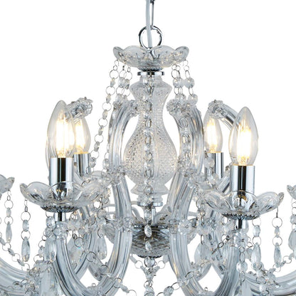 Marie Therese 8 Light Pendant - Chrome and Clear Crystal