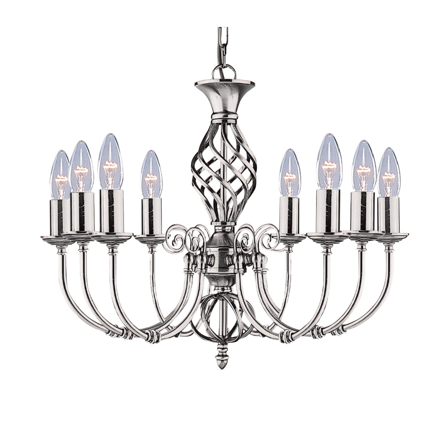 Zanzibar 8 Light Pendant - Satin Silver