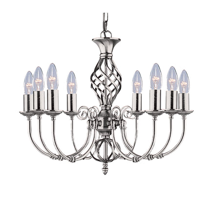 Zanzibar 8 Light Pendant - Satin Silver