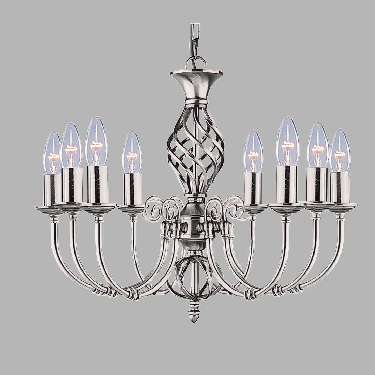 Zanzibar 8 Light Pendant - Satin Silver