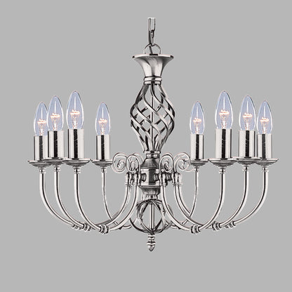 Zanzibar 8 Light Pendant - Satin Silver