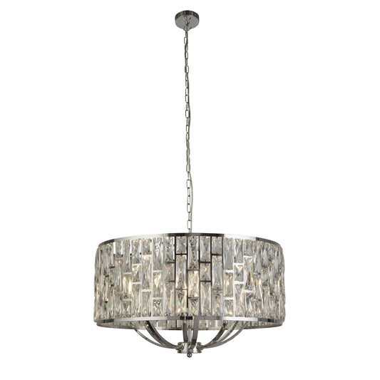 Bijou 8 Light Pendant - Chrome & Crystal Glass