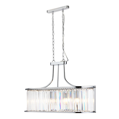 Victoria 5 Light Pendant - Chrome & Crystal Glass