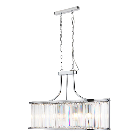 Victoria 5 Light Pendant - Chrome & Crystal Glass