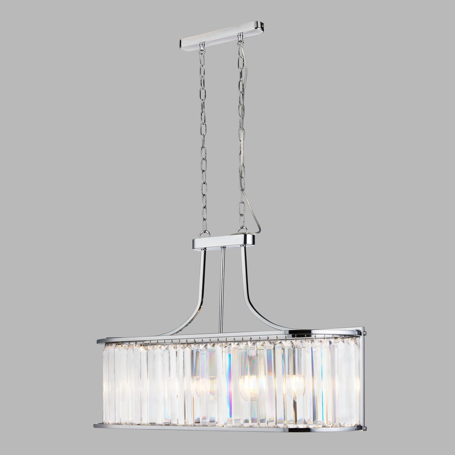 Victoria 5 Light Pendant - Chrome & Crystal Glass