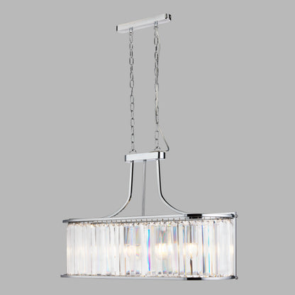 Victoria 5 Light Pendant - Chrome & Crystal Glass