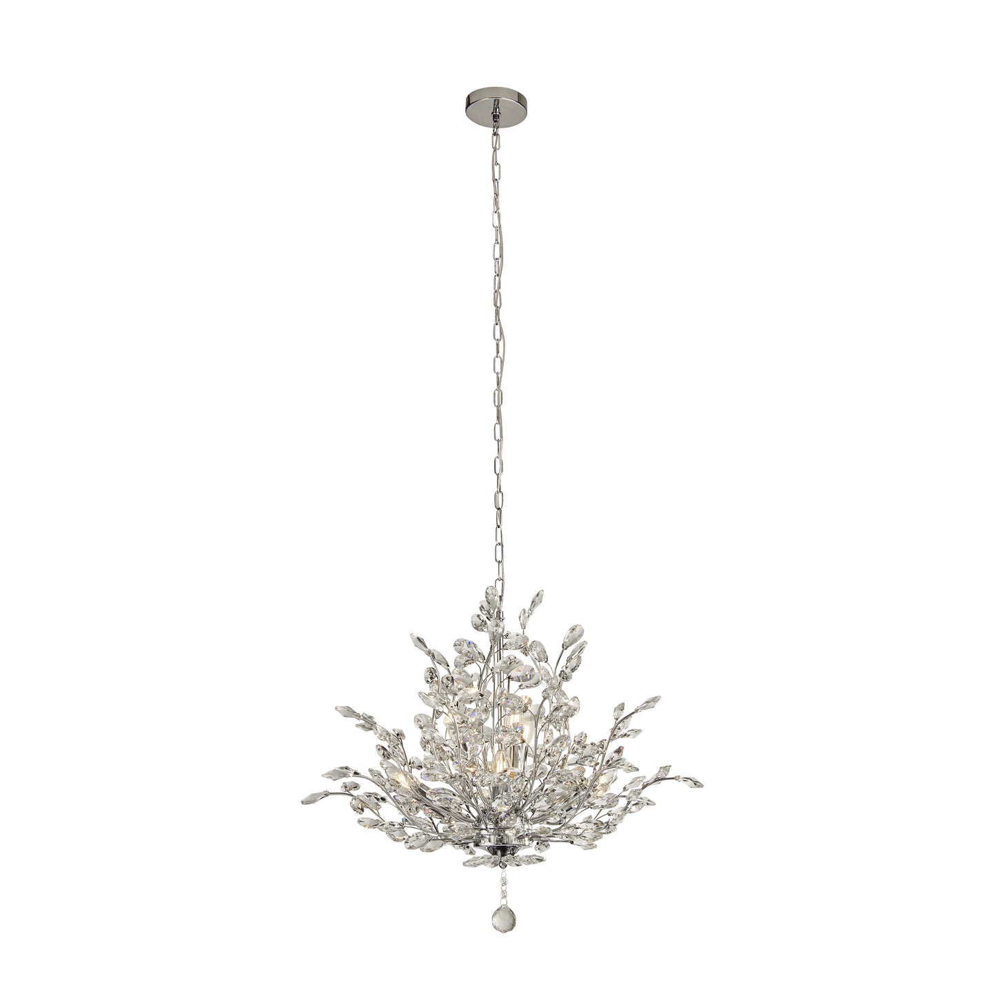 Bouquet 7 Light Pendant - Chrome & Crystal Glass