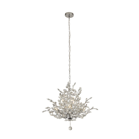 Bouquet 7 Light Pendant - Chrome & Crystal Glass