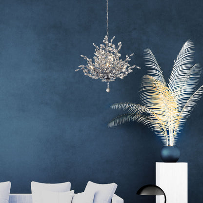 Bouquet 7 Light Pendant - Chrome & Crystal Glass