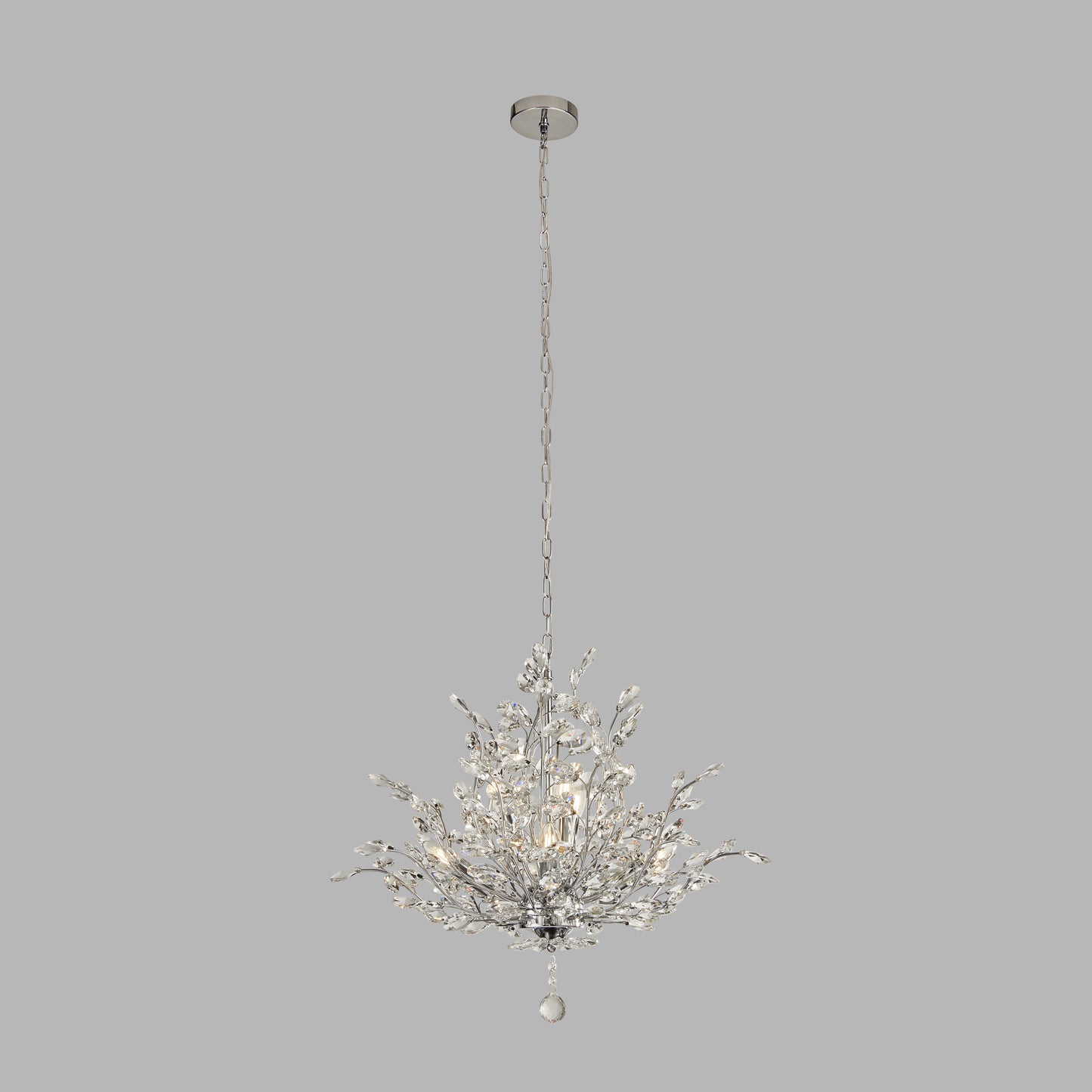 Bouquet 7 Light Pendant - Chrome & Crystal Glass