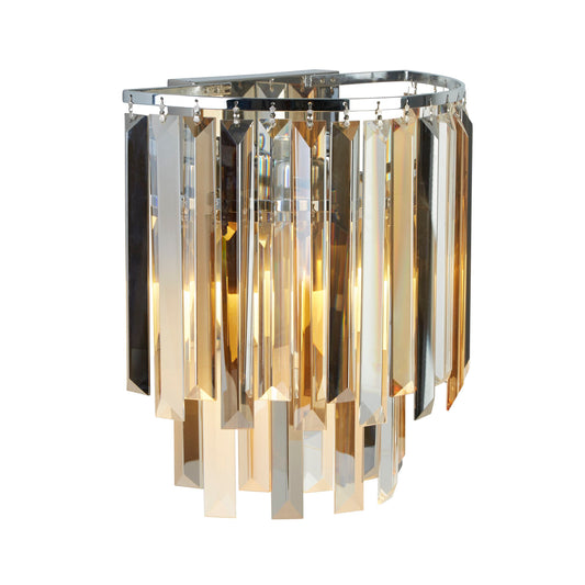Clarissa 2 Light Wall Lamp - Chrome and Mixed Glass