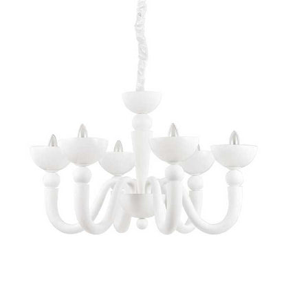 Bon Bon Sp6, 6 light White Chandelier