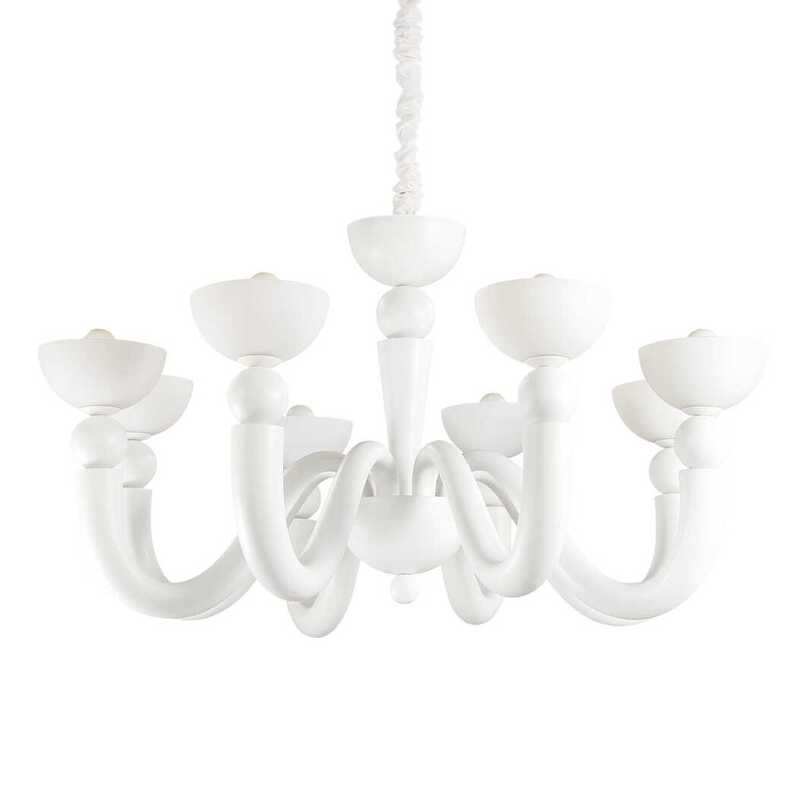 Bon Bon 8 light white chandelier