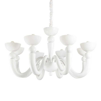 Bon Bon 8 light white chandelier