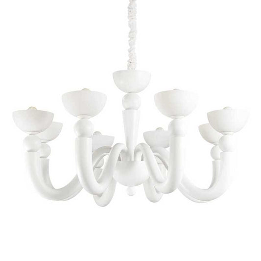 Bon Bon 8 light white chandelier