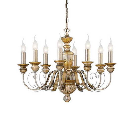 Firenze Sp8, 8 Light Antiqued Gold or White with Gold Chandelier
