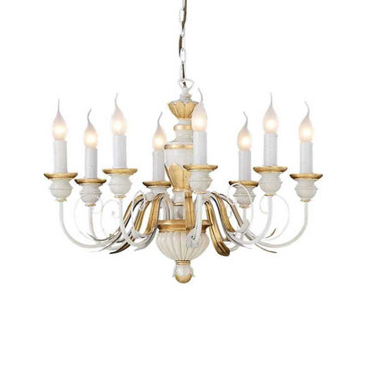 Firenze Sp8, 8 Light Antiqued Gold or White with Gold Chandelier
