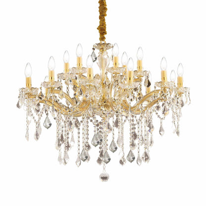 Florian Sp18, 18 Light, Gold or Silver Large Crystal Chandelier