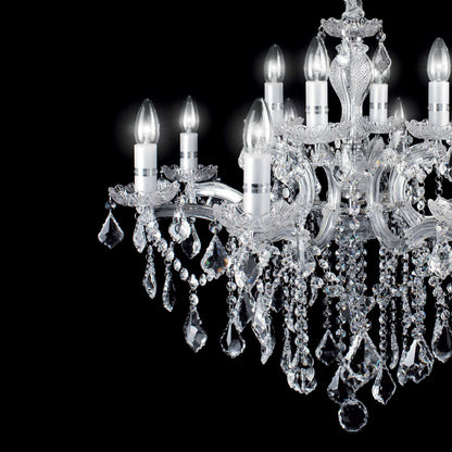 Florian Sp18, 18 Light, Gold or Silver Large Crystal Chandelier
