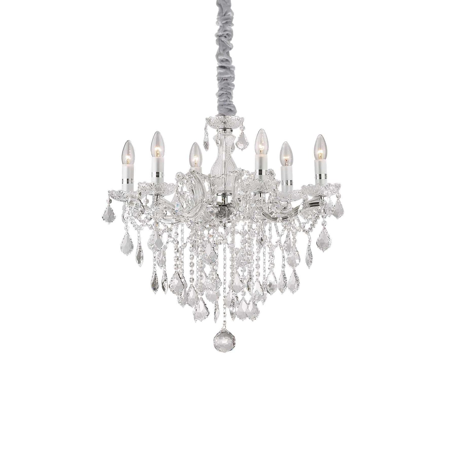 Florian Sp6, 6 Light Gold or Silver Chandelier