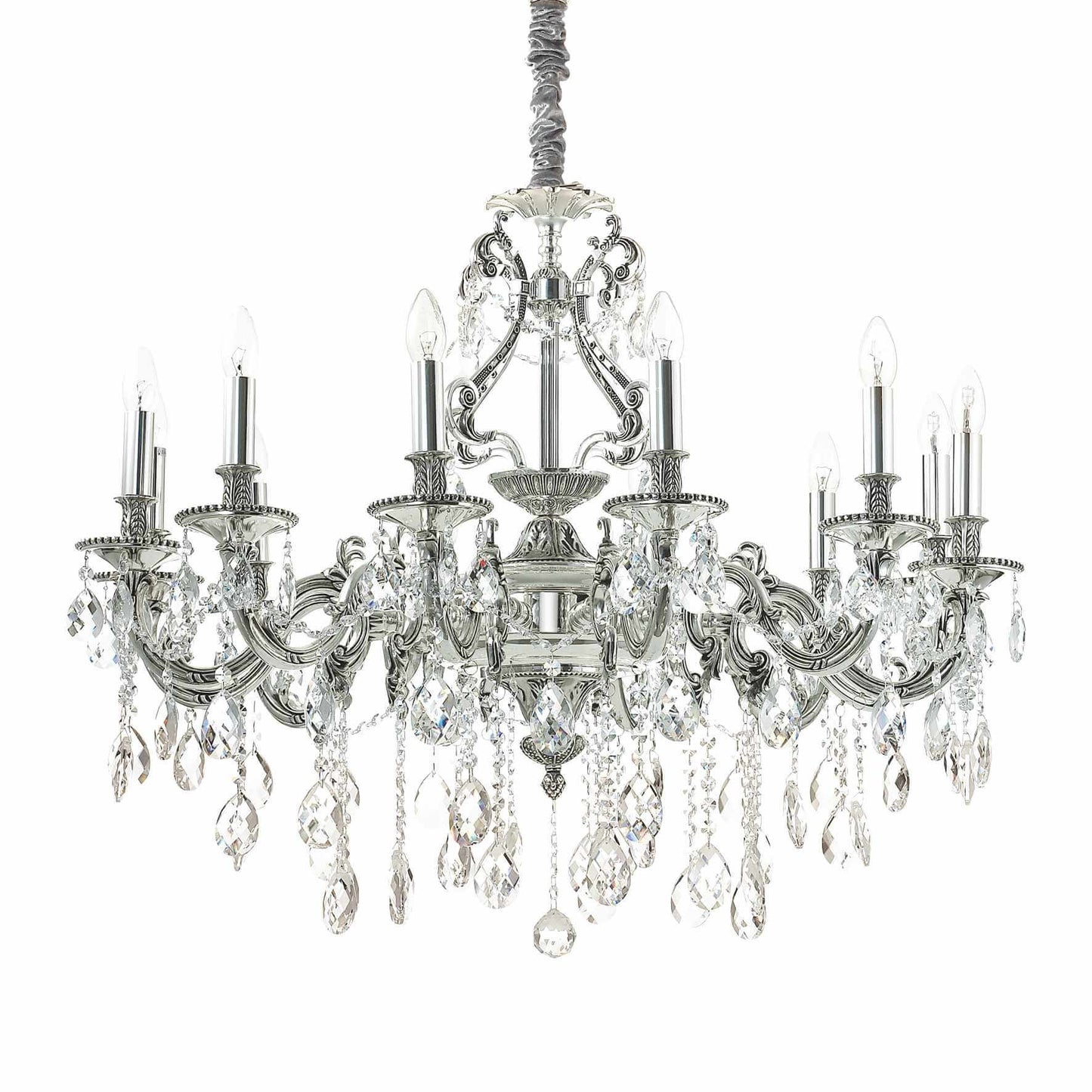 Gioconda Sp12, 12 Light Gold and Crystal Chandelier