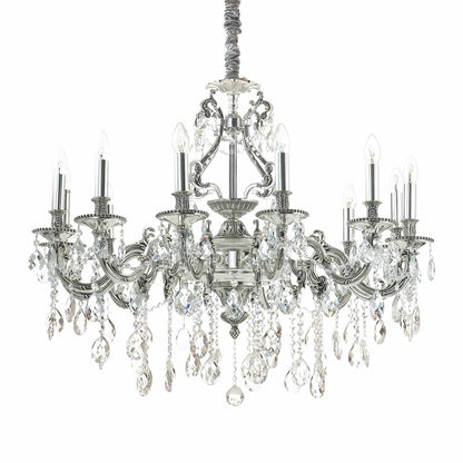 Gioconda Sp12, 12 Light Gold and Crystal Chandelier