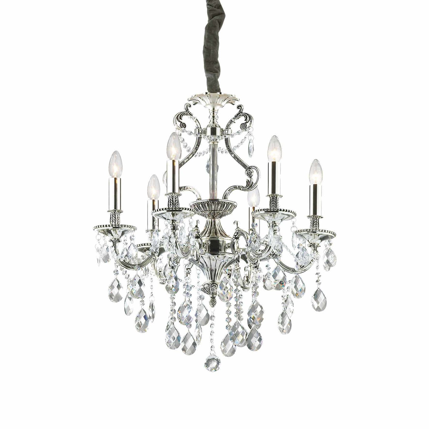 Gioconda Sp6, 6 Light Gold and Cut Crystal Chandelier